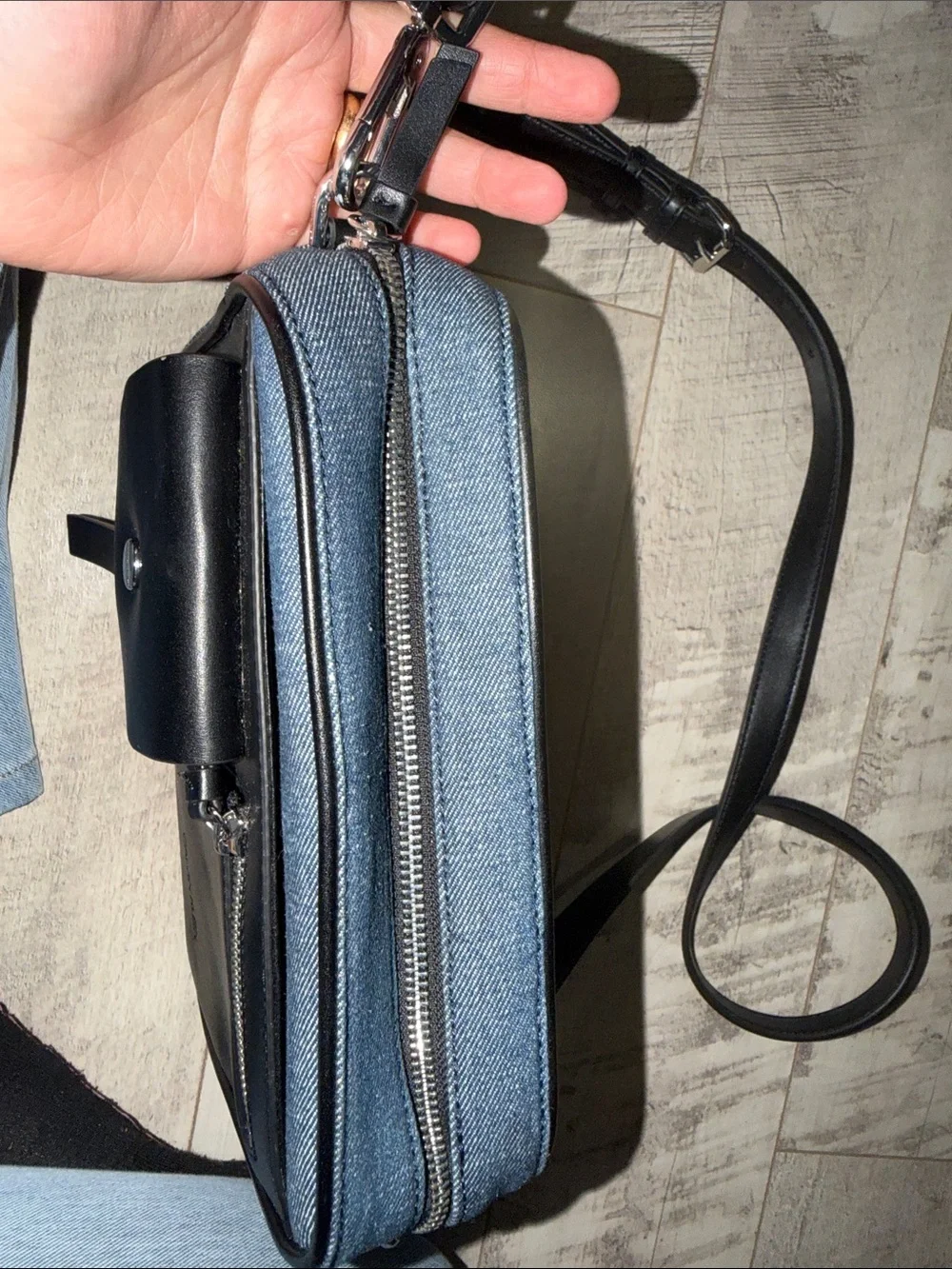 Calvin Klein Black and Navy Crossbody Messenger Bag